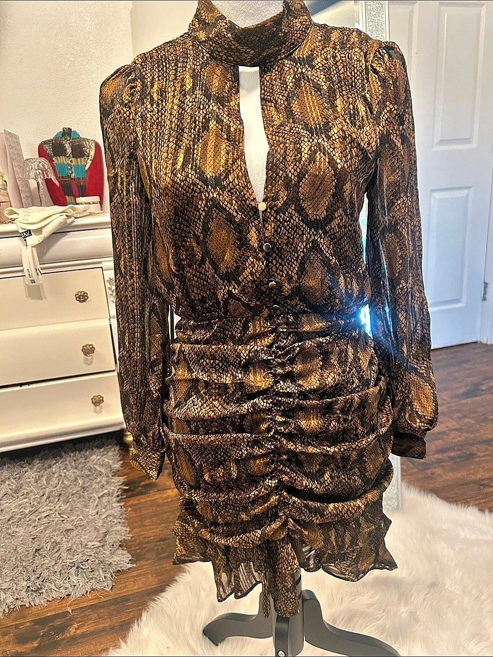 Snake Print Mini Dress